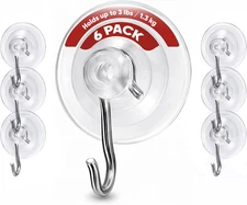 Suction Cup Hooks for Shower 6Pack – Max Load 3LB Christmas Heavy Duty Suction C