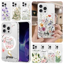 Floral Printed Custom Case For iPhone 17 16 15 Pro Max 14 13 Magsafe Phone Cover