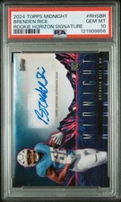 2024 TOPPS MIDNIGHT RC HORIZON SIGNATURES #RHSBR BRENDEN RICE PSA 10