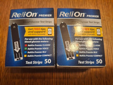 100 tiras reactivas Relion Premier, 2 cajas @ 50 cada una, caducidad 12/27 plus, envío gratuito