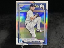 GRIFFIN HERRING 2024 BOWMAN DRAFT #BDC-173 CHROME PROSPECT 1ST REFRACTOR / NYY