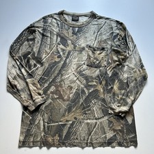 Vintage 90s Realtree Camo T Shirt Pocket Long Sleeve Size Large Spartan Outdoors
