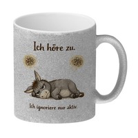 Eddi Esel Ich HöRe Zu Ich Ignoriere Nur Aktiv Glitzer-Kaffeebecher FüR