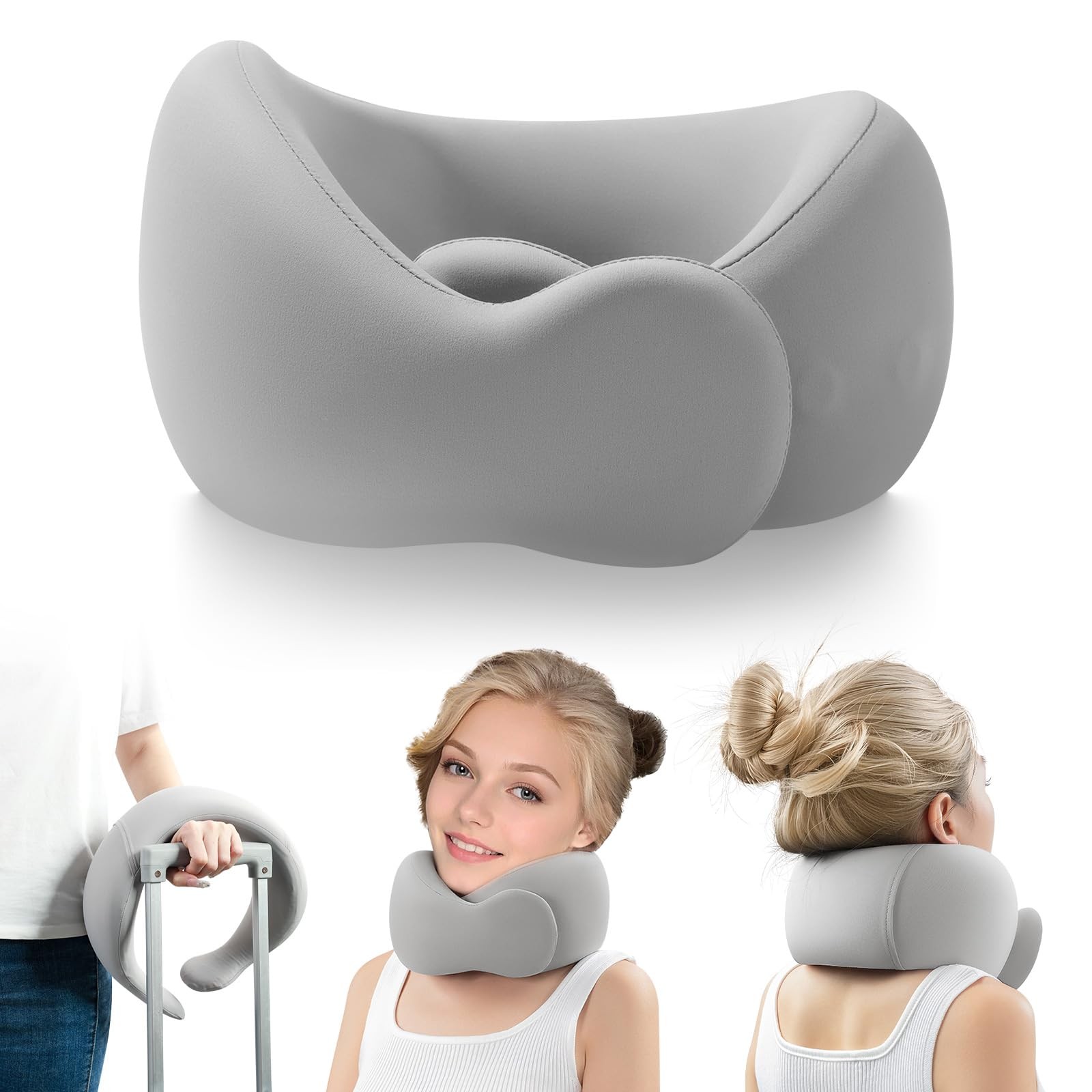 Comfortable Memory Foam Travel Neck Pillow for Airplanes and Long Flights