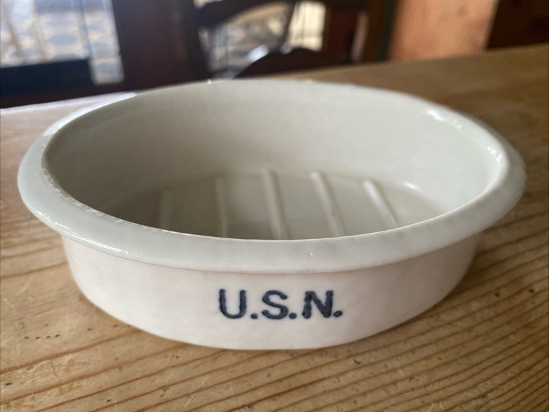 Vintage U.S Navy Ironstone Soap Dish