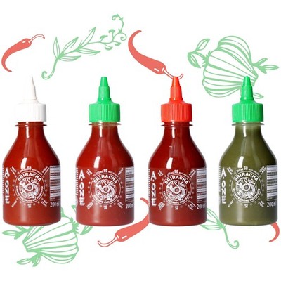 A-ONE Sriracha 4er Set Hot Chilisauce 4 Sorten x 200ml Chili Soße - Probierpack