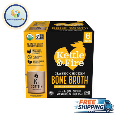 Kettle & Fire Chicken Bone Broth, 16.9 oz., 6 ct. FREE SHIPPING!!!