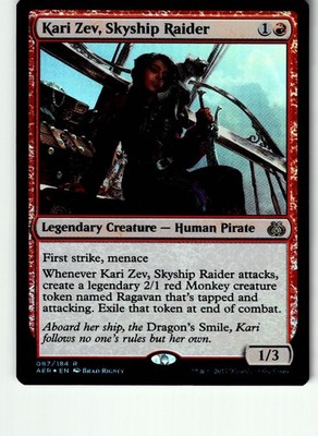 Kari Zev, Skyship Raider 87 Rare Aether Revolt Magic: The Gathering Foil LP