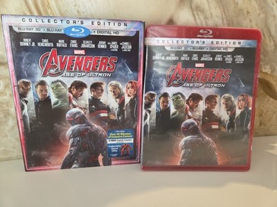 MARVEL AVENGERS: AGE OF ULTRON 3D/2D BLU RAY 2 DISC SET With SLIPCOVER RED CASE