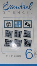 Essential Stencil Beach 6 Pack 6x6 Stencils Coastal Sea Turtle Starfish DIY