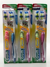 sunstar GUM 1394 soft supreme toothbrushes with tongue cleaner 6 count