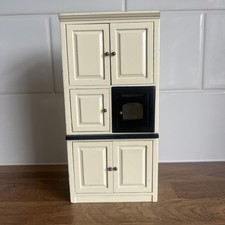 Used Dolls House 12th Scale Kitchen Cabinet in Off-White & Black Finish 