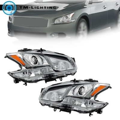 For Nissan Maxima 2009-2014 Headlight Chrome Housing Halogen Driver&Passenger