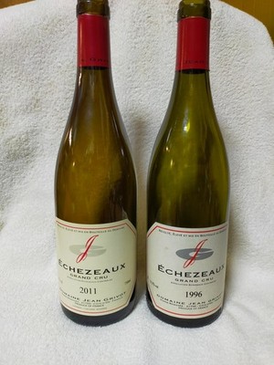 Domaine Jean Grivot Echezeaux Grand Cru 1996 2011 empty glass bottle Set of 2