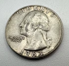 1963 Denver Mint USA Washington Quarter Dollar 90% Silver 25c Coin Mint D B06