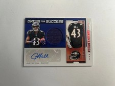 Justice Hill 2019 Panini Rookies Stars Dress for Success Relic AUTO RC /99