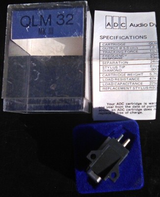 NOS VINTAGE ADC QLM32 MK III CARTRIDGE STYLUS NEEDLE HEADSHELL QLM 32