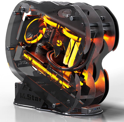 Upgraded Open-Frame Mid-Tower Micro-Atx/Mini-Itx Gaming PC Case, Tempered Glass