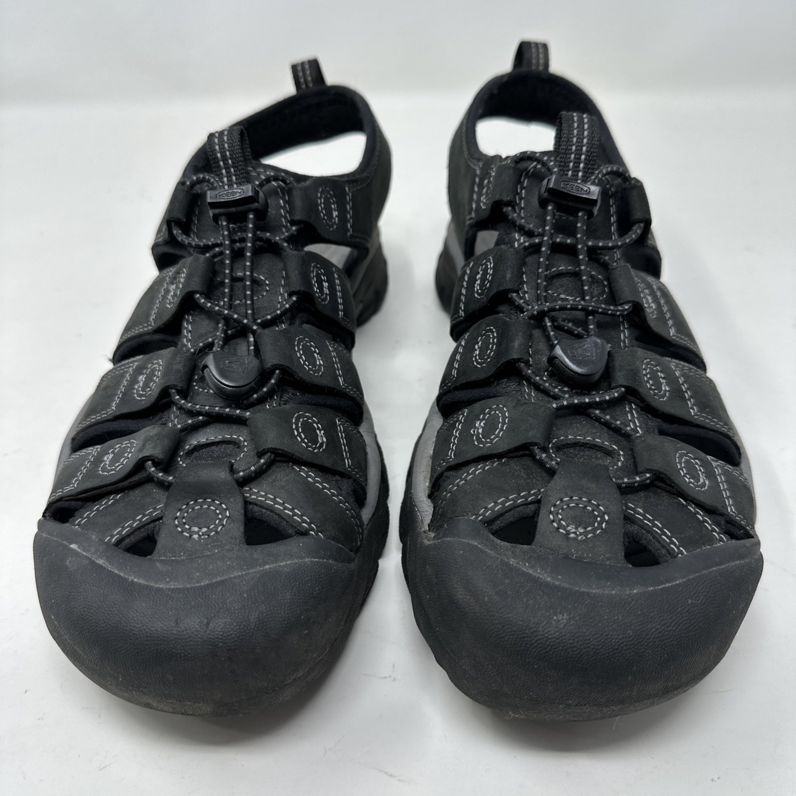 KEEN Sandali da trekking in pelle Newport da uomo taglia 10 scarpa da acqua nero grigio acciaio