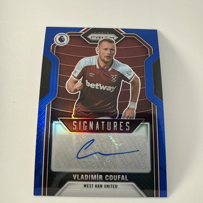 VLADIMIR COUFAL #S-VCL 2021-22 PRIZM PREMIER LEAGUE BLUE SHIMMER AUTO FOTL