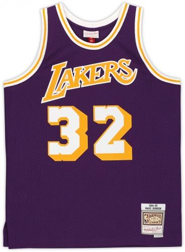 Magic Johnson Lakers Autographed Purple M&N HWC Swingman Jersey - Fanatics - Picture 4 of 5
