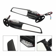 Universal Motorcycle Wind Wing Rear Mirror Stealth Side Mirror with turn lights
