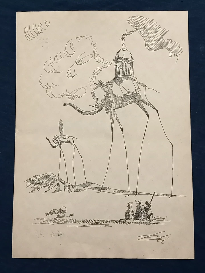 Salvador Dalí Drawing on paper (Handmade) signed and stamped mixed media. - Image 3 of 4
