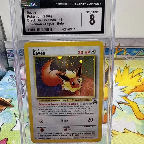 Pokemon CGC 8 Eevee Holo Promo 2000 #11 Pokemon League English