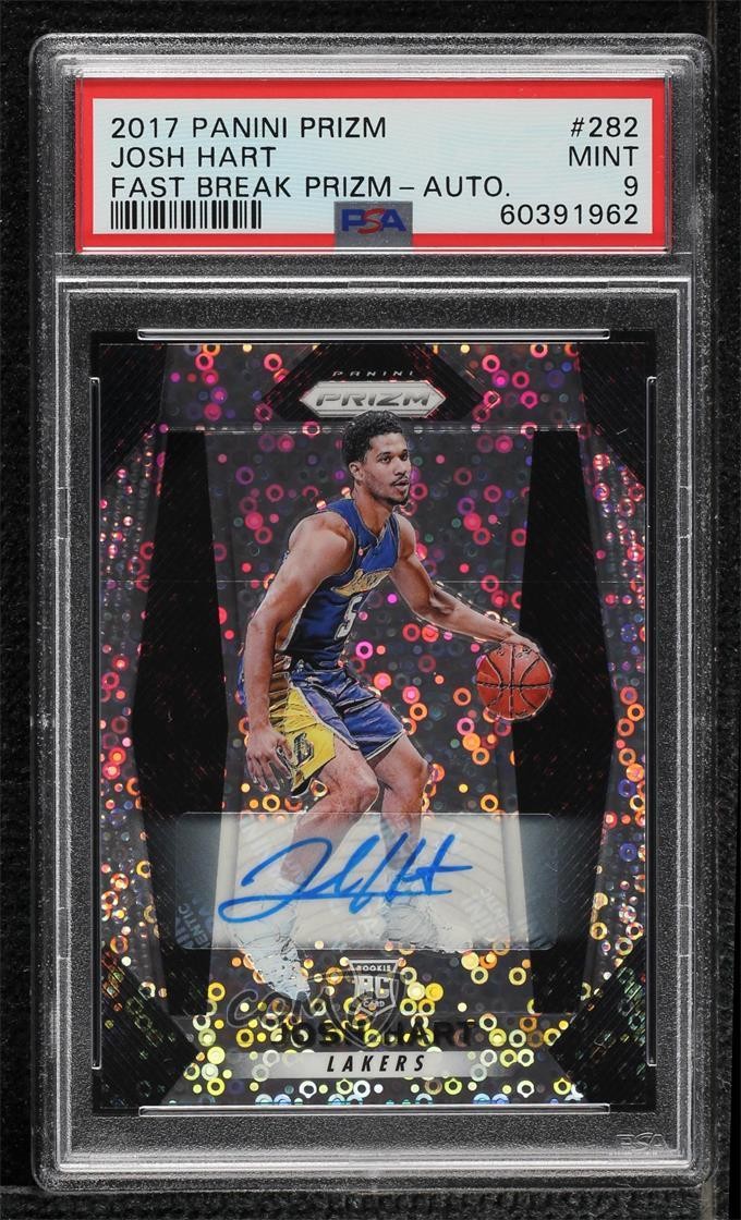 2017-18 Panini Prizm Fast Break Josh Hart #282 PSA 9 MINT Rookie Auto RC 01su