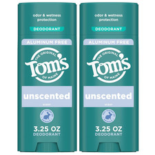 Tom  S of Maine Unscented Aluminum Free Natural Deodorant for Women  Men  Goes