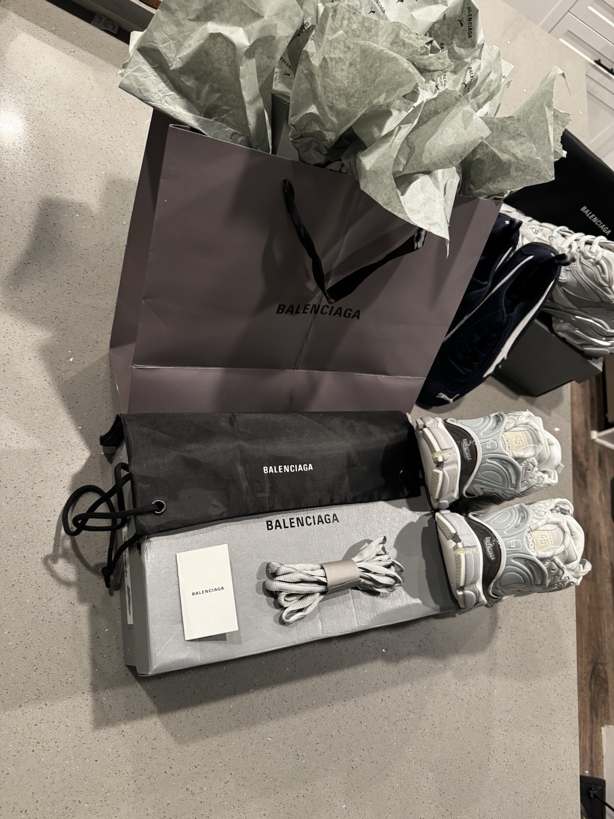 Grey Nylon Balenciaga  Runners Men's Size 11 US New In Box with Tags Bag thumbnail 2