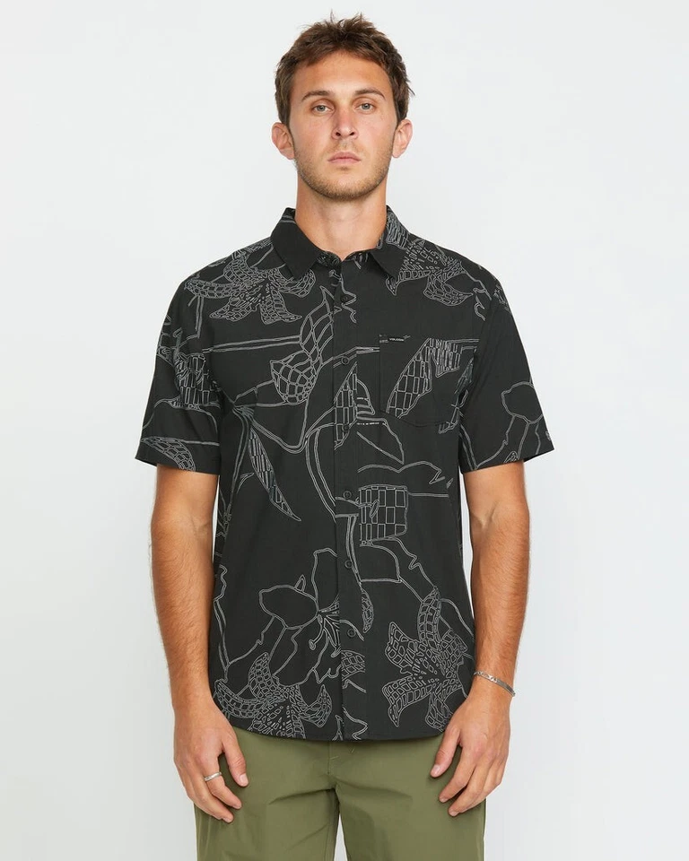 VOLCOM - Mens CAD Floral Short Sleeve Shirt - Stealth - Casual Shirt - Image 4 of 4