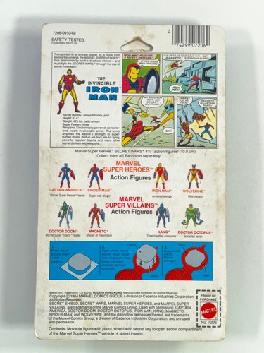 1984 Mattel Marvel Secret Wars IRON MAN Action Figure SEALED moc - Picture 10 of 16