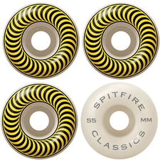 SPITFIRE Skateboard Wheels 55mm CLASSICS Yellow/White