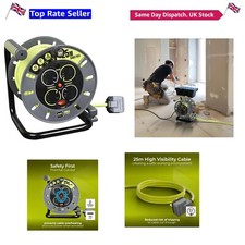 Pro-XT Four Socket 25m Extension Lead - Safe Portable Power Solution in Green