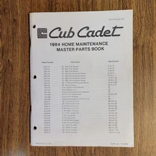 Cub Cadet parts manual book  walk mowers, tillers, trimmers, snow blowers 1984