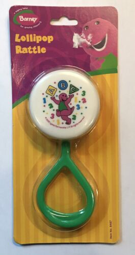 Barney The Dinosaur Rattle 2006 ABC 123 Lollipop Style Baby Rattle - Picture 1 of 4