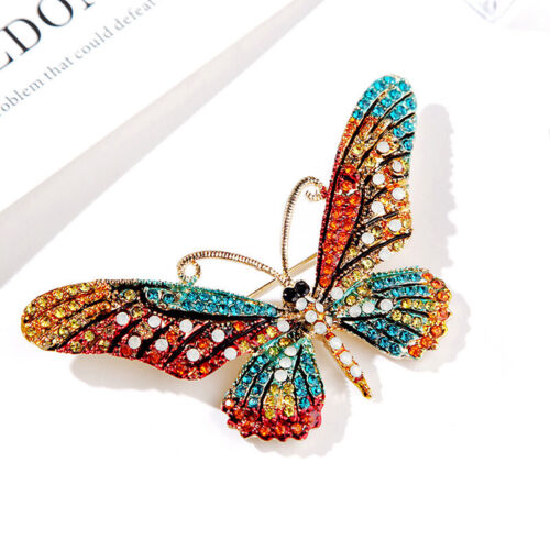 Butterfly Animal Crystal Rhinestone Brooch Pins Women Jewelry Gift Bouquet P WY8 - Picture 1 of 16