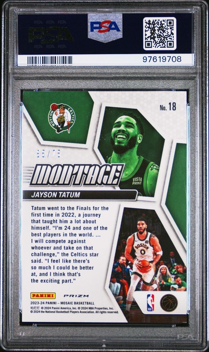 JAYSON TATUM 2023-24 MOSAIC BASKETBALL MONTAGE TEAL PRIZM CELTICS