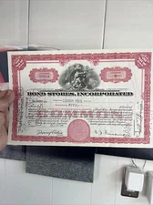 Bond Stores Inc New York Stock Certificate 1946 – Lehman Bros Owner Vintage