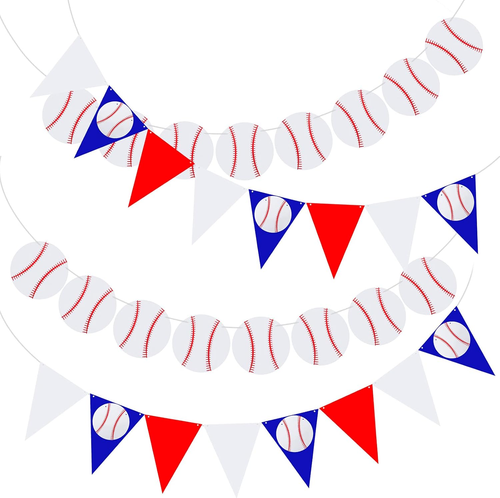 4 Pieces Baseball Party Decorations Baseball Banner Sports Ball Birthday Party P