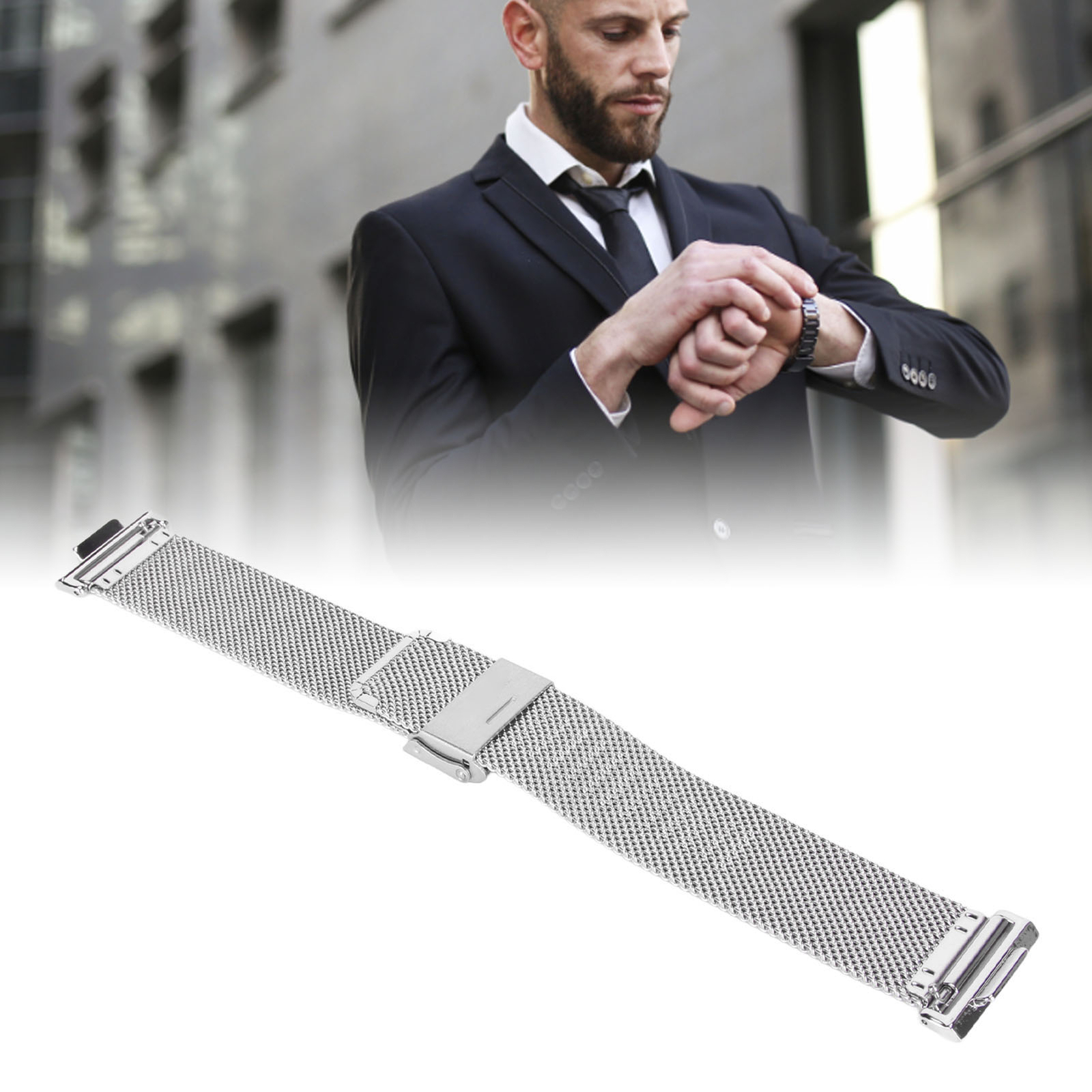 (Silver)Stainless Watch Strap Adjust Wristband W/ Metal Buckle Watch Band ROL 7672135144077 eBay