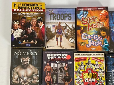 WWE WWF WRESTLING DVD VHS Video Tape 23pc Collection Lot Hogan