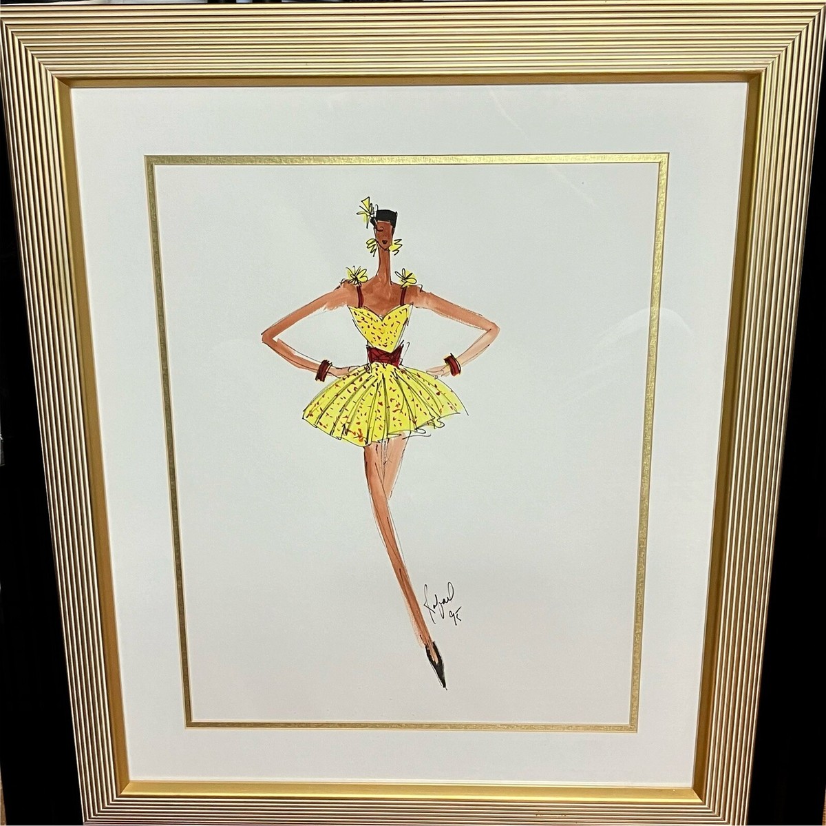 Rafael Vazquez Designer Signed Art - Fashion Illustration, FRAMED