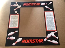 Used Romstar CHAMPIONSHIP BOWLING monitor cardboard bezel 