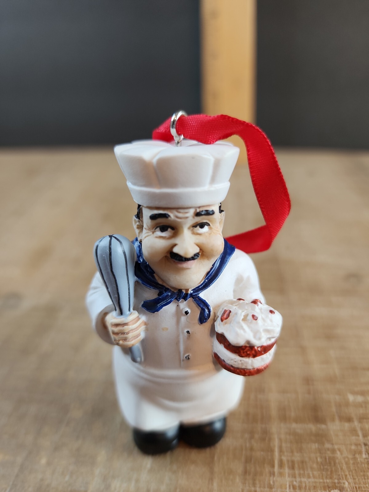 Vintage Chef Christmas Ornament resin? Cake and whisk hanging ornament