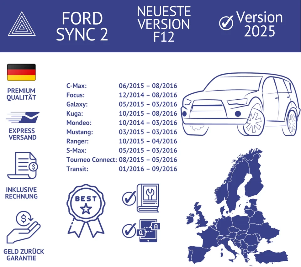 NEU für FORD SYNC2 Navi SD-Karte F12 2025 - Bild 2 von 4