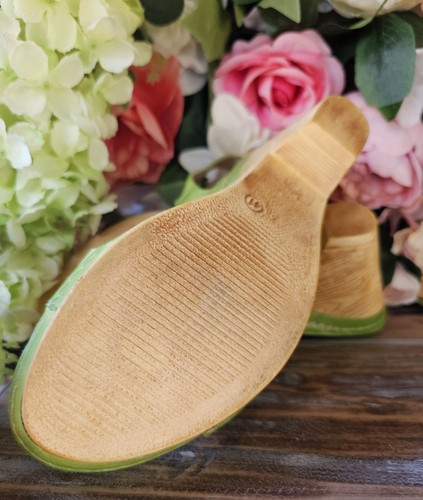 BOSTON BELLE Vibrant Lime Green Leather Slingback Heels 41 / 9.5 - Picture 13 of 14