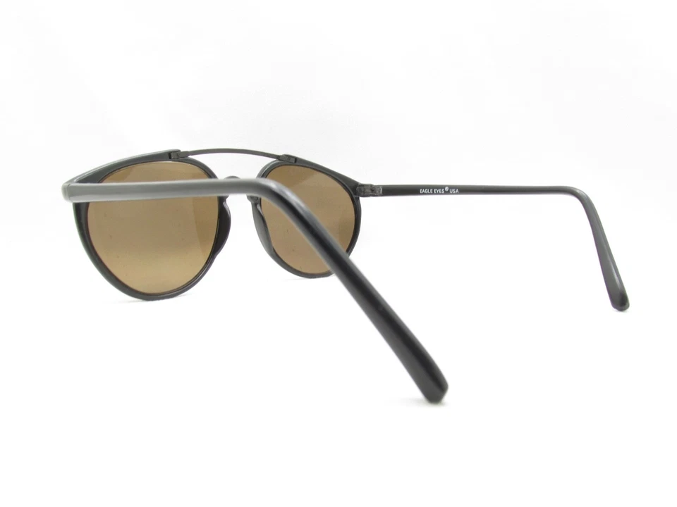 GAFAS DE SOL NEGRAS DE DISEÑO REDONDAS PULIDAS A MANO OJOS DE ÁGUILA 52-135 117621 Foto 4 de 4