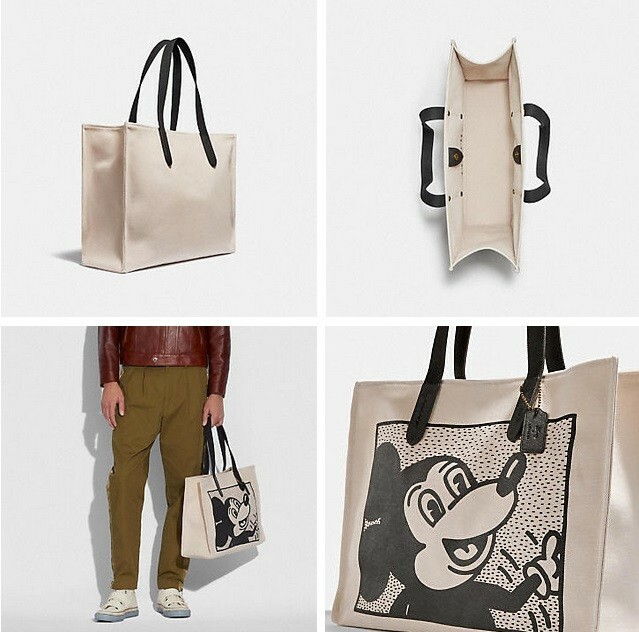 COACH 5226 Disney mickey mouse x keith haring tote 42 Chalk